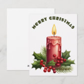 Brandende kaars - Kerst Kaart (Voorkant / Achterkant)