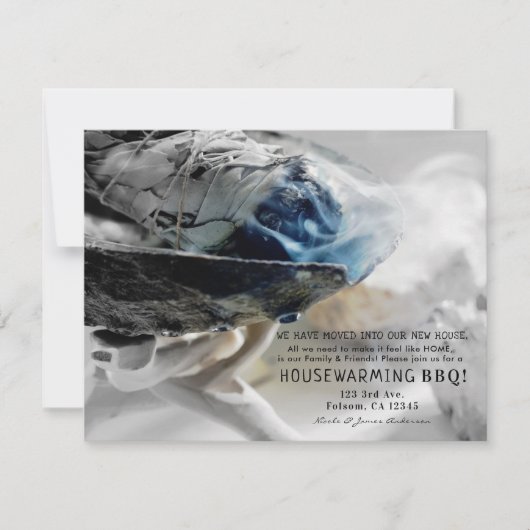 Brandende salie roken metafysische huis verwarmen kaart (Voorkant)