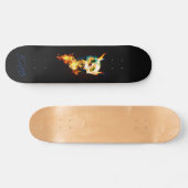 Brandende Schedel Skateboarddek Skateboard (Horizontaal)