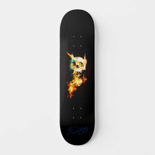 Brandende Schedel Skateboarddek Skateboard (Voorkant)