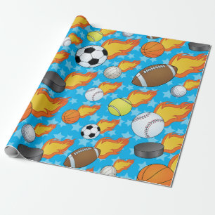 brandende sport cadeaupapier