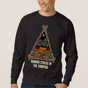 Brandende stress bij het kampvuur Camping Humor K Trui