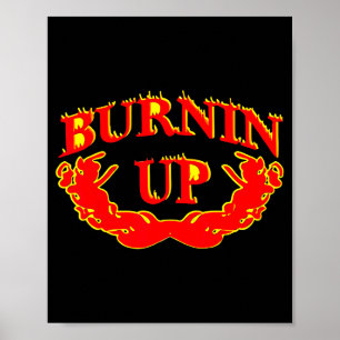 Brandende vlammen vintage poster