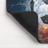 Brandende voetbal kussensloop muismat (Hoek)