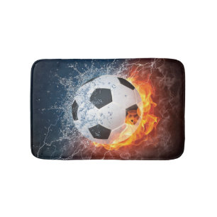 Brandende Voetbal/Soccer Bal Kussensloop Badmat
