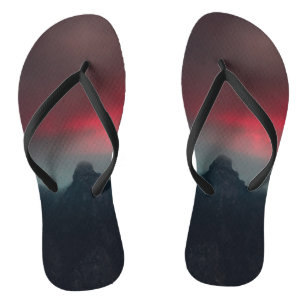 Brandende wolken, mist en bergen teenslippers