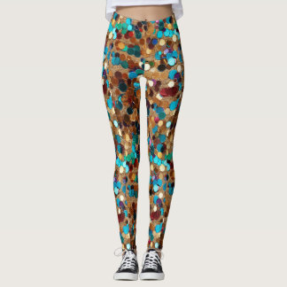 Branderig Man Veelkleurige pailletten Leggings