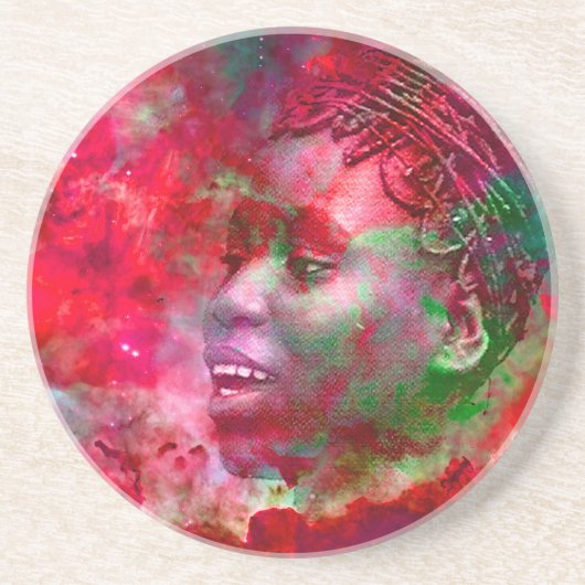 Brandgodin Zandsteen Onderzetter (Voorkant)