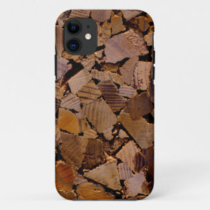 Brandhout rustieke cabine hout graan boom schors p iPhone 11 hoesje