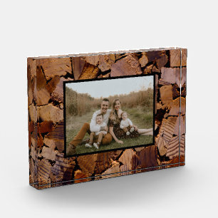 Brandhout rustieke cabine hout graan boom schors p fotoblokken