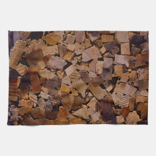 Brandhout rustieke cabine hout graan boom schors p theedoek