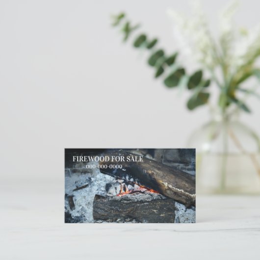 Brandhout te koop visitekaartje (Staand voorkant)