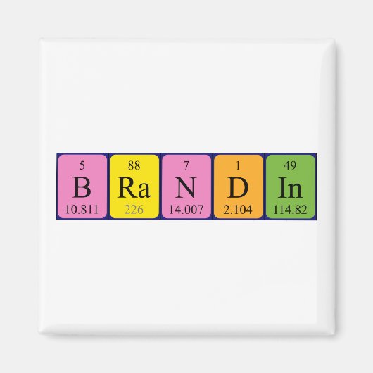 Brandin periodiek table name magnet magneet (Voorkant)