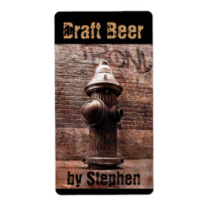 Brandkraan concept bier flesetiket etiket