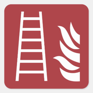 brandladderveiligheidsbord vierkante sticker