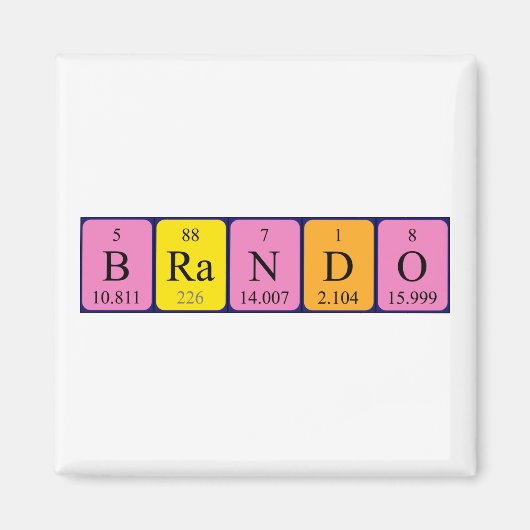 Brando periodieke tabelnaam magnet magneet (Voorkant)