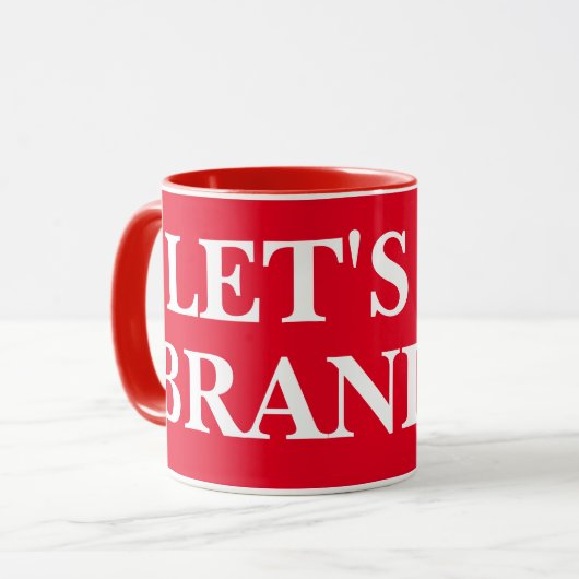 BRANDON 11oz rode en witte mok  (Voorkant links)