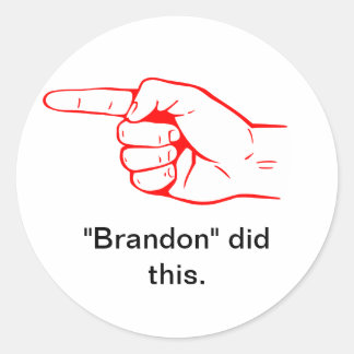 "Brandon" deed dit LINKS-teken Ronde Sticker