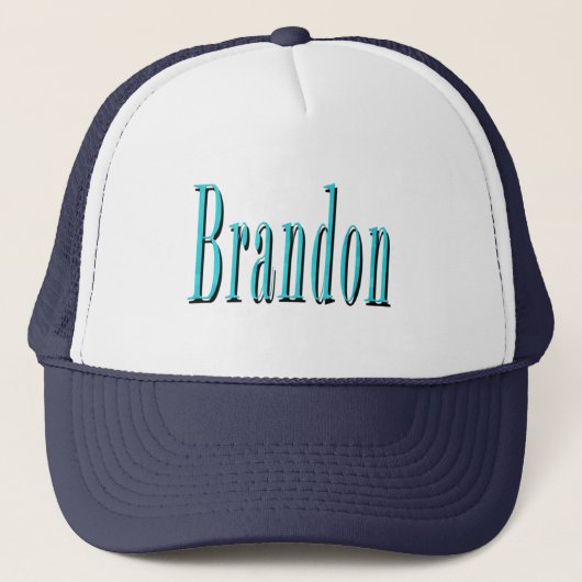 Brandon, Naam Blauw Logo, Trucker Pet (Voorkant)