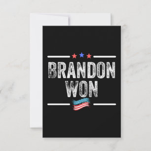 brandon won, brandon won grappig, brandon won amer notitiekaartje
