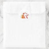 Brandpaard Ronde Sticker (Tas)