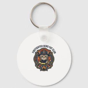 Brandstof brandweerman kat grafische tee kunst - b sleutelhanger