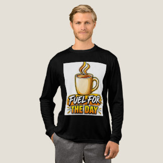 Brandstof voor de Dag Coffee Typography Grafische Tri-Blend Shirt