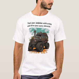 "Brandstof voor je ambitie" Vintage Steampunk Voer T-shirt