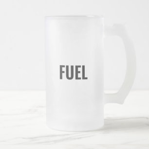 Brandstof zwarte letters minimalistisch koel matglas bierpul