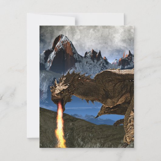 Brandstofafbraak Wyvern Dragon Fantasy Kaart (Voorkant)