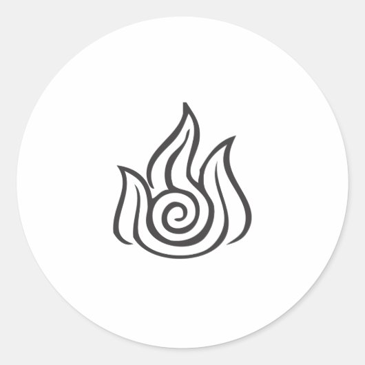 Brandsymbool Ronde Sticker (Voorkant)