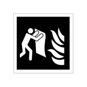 brandveiligheidsbord voor dekens 	rubberstempel (Afrduk)