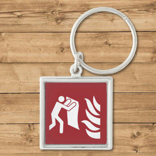 brandveiligheidsbord voor dekens sleutelhanger