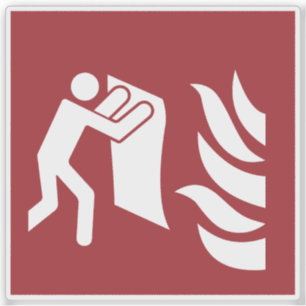 brandveiligheidsbord voor dekens sticker