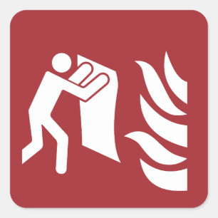 brandveiligheidsbord voor dekens vierkante sticker