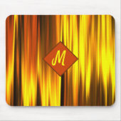 Brandvlam Kleur van rood geel monogram Muismat (Voorkant)