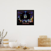 Brandvuur op Poster tegen brand (Keuken)