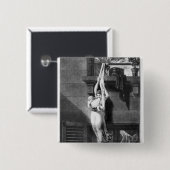 Brandvuur Vierkante Button 5,1 Cm (Voorkant /achterkant)