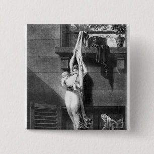 Brandvuur Vierkante Button 5,1 Cm