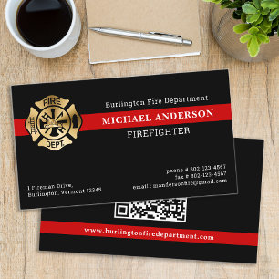 Brandweer Aangepaste QR Code Logo Brandweerman Visitekaartje