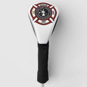 Brandweer ADD NAAM Brandweerman Badge Redding Golfheadcover