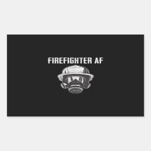 Brandweer AF Gasmasker Funny Firefigher Rechthoekige Sticker
