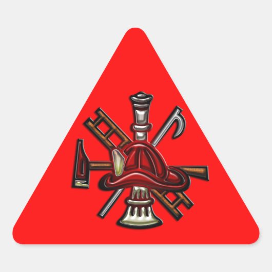 Brandweer Brandweer en Redding Afdeling Embleem Driehoek Sticker (Voorkant)