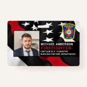 Brandweer Custom Foto Logo Brandweerman ID Badge (Voorkant)
