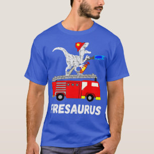 Brandweer Dinosaur Car Funny Fireman Dino TRex T-shirt