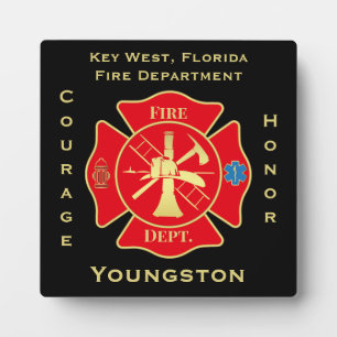 Brandweer embleem moed eer ontwerp fotoplaat