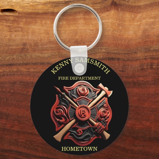 Brandweer Embleem van moed en toewijding Sleutelhanger (Achterkant)