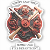 Brandweer Embleem van moed en toewijding Sticker (Voorkant)