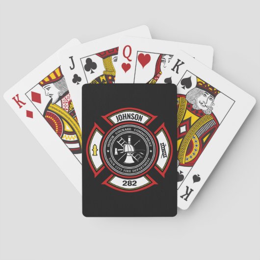 Brandweer en brandweer en brandweer pokerkaarten (Achterkant)