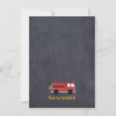 Brandweer Kladbord Verjaardagsfeest Uitnodiging (Achterkant)